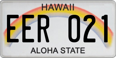 HI license plate EER021