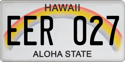 HI license plate EER027