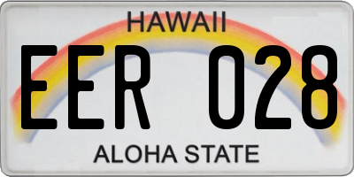 HI license plate EER028