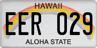 HI license plate EER029