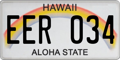 HI license plate EER034