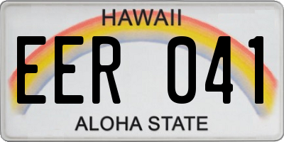 HI license plate EER041