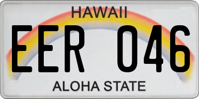 HI license plate EER046