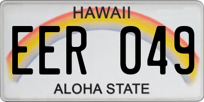 HI license plate EER049
