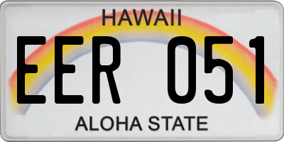 HI license plate EER051