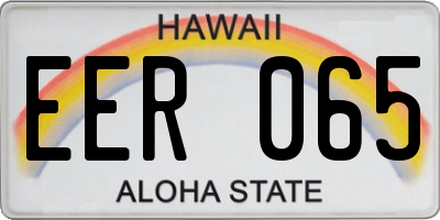 HI license plate EER065