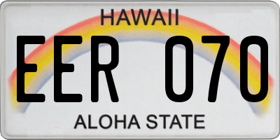 HI license plate EER070