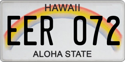 HI license plate EER072