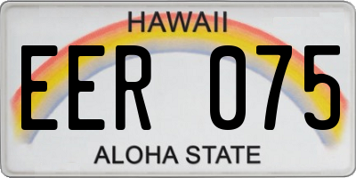 HI license plate EER075