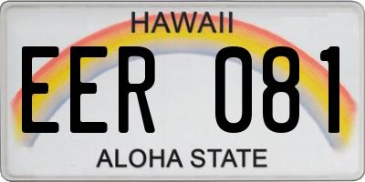 HI license plate EER081