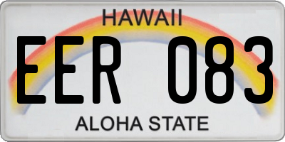 HI license plate EER083
