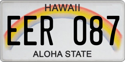 HI license plate EER087