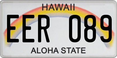 HI license plate EER089