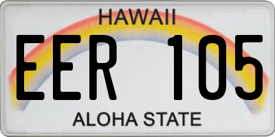 HI license plate EER105