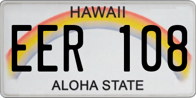 HI license plate EER108