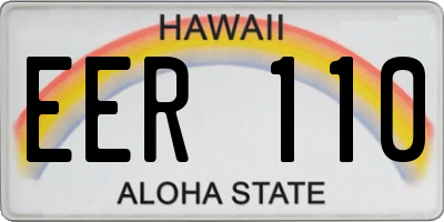 HI license plate EER110