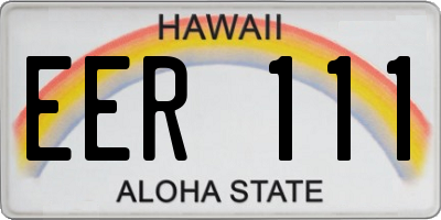 HI license plate EER111