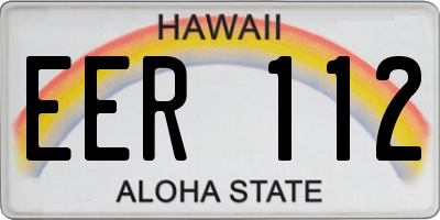 HI license plate EER112