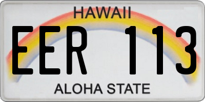 HI license plate EER113