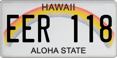 HI license plate EER118