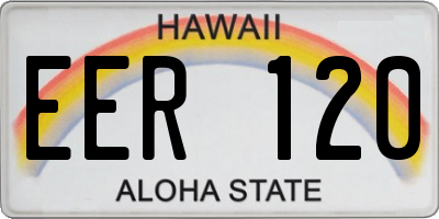HI license plate EER120
