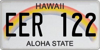 HI license plate EER122