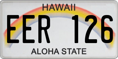 HI license plate EER126