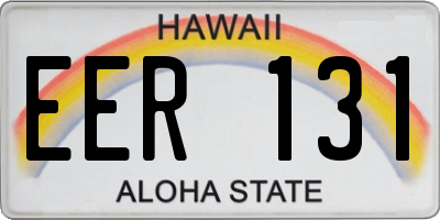 HI license plate EER131