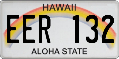HI license plate EER132