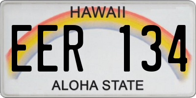 HI license plate EER134