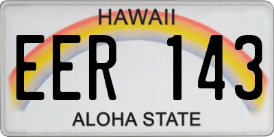 HI license plate EER143