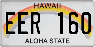 HI license plate EER160