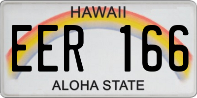 HI license plate EER166