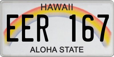 HI license plate EER167