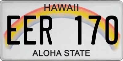 HI license plate EER170