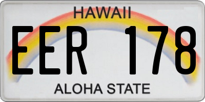 HI license plate EER178