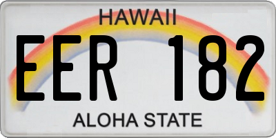 HI license plate EER182