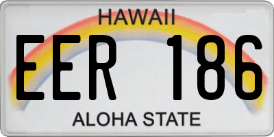 HI license plate EER186