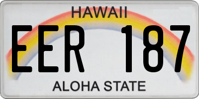 HI license plate EER187