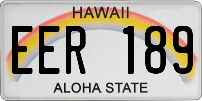HI license plate EER189