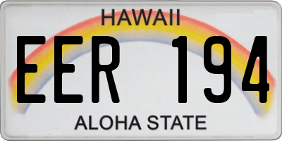 HI license plate EER194