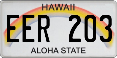 HI license plate EER203