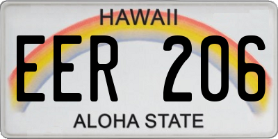 HI license plate EER206