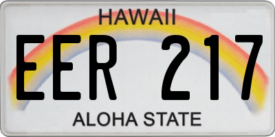 HI license plate EER217