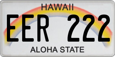 HI license plate EER222