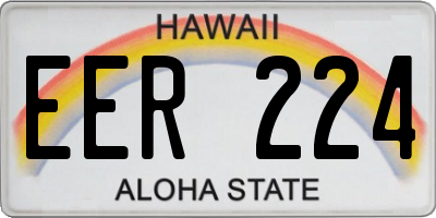 HI license plate EER224