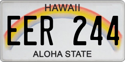 HI license plate EER244