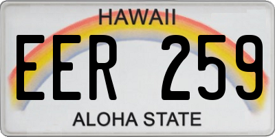 HI license plate EER259