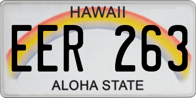 HI license plate EER263