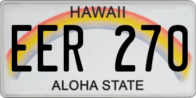 HI license plate EER270